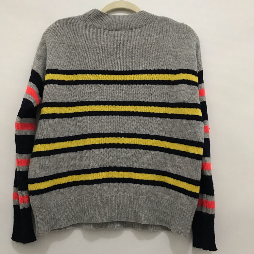 Aqua Cashmere Striped Gray Oversized Sweater Size XS - Picture 3 of 4